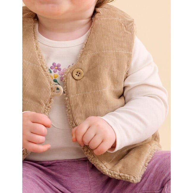 Shearling Reversible Vest Mushroom - Vests - 3