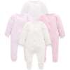 4 Pack Zip Footie Pale Pink Bear Pack - Footie Pajamas - 1 - thumbnail