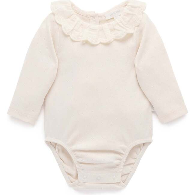 Ruffle Pointelle Bodysuit Cloud