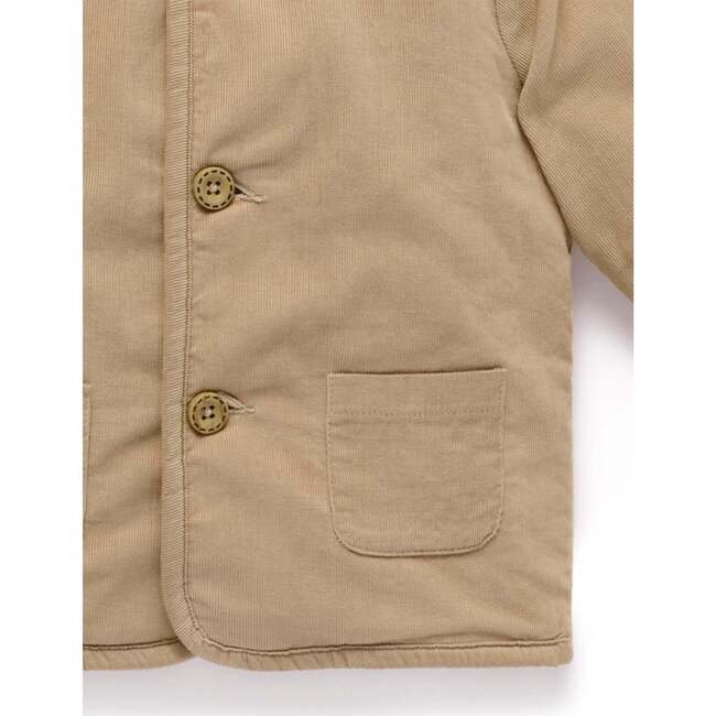Corduroy Shearling Jacket Mushroom - Jackets - 4