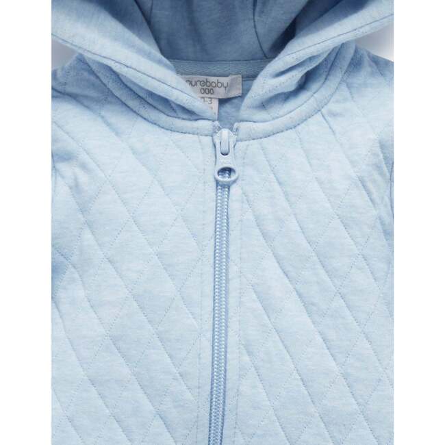Quilted Hooded Coverall Soft Blue Melange