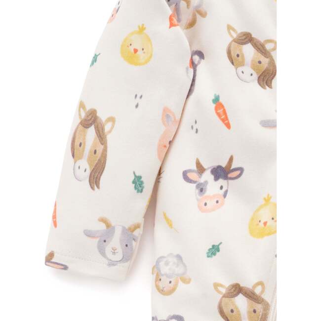 Thick Zip Footie & Bib Set Farm Friends Print - Rompers - 3