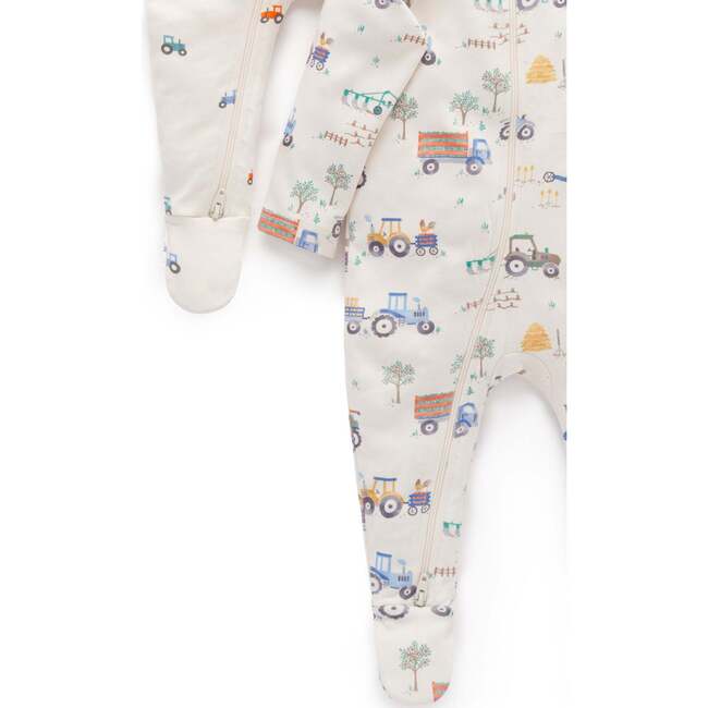 Printed Zip Footie 2 Pack Farm Vehicles Print - Rompers - 5