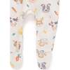 Thick Zip Footie & Bib Set Farm Friends Print - Rompers - 5