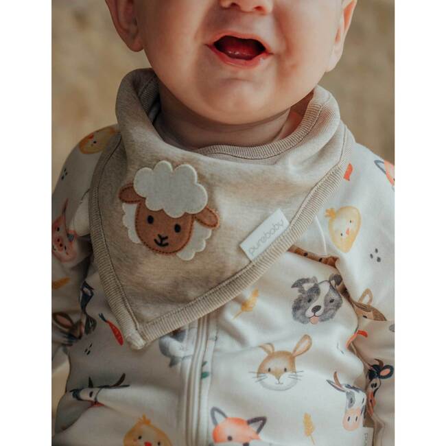 Thick Zip Footie & Bib Set Farm Friends Print - Rompers - 7
