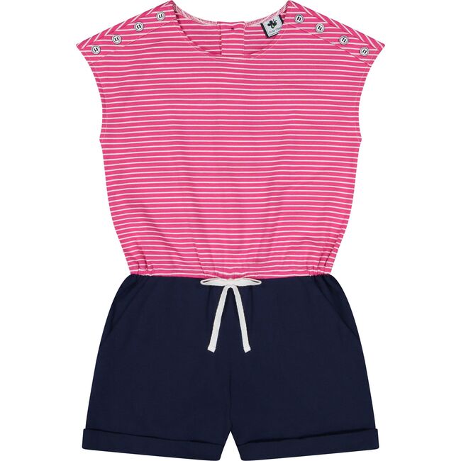 Suzy Romper, Fuschia Pink Stripe