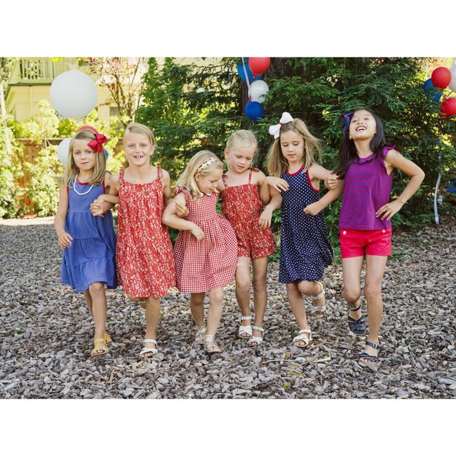 Sailor Button Shorts Poplin, Red - Shorts - 2