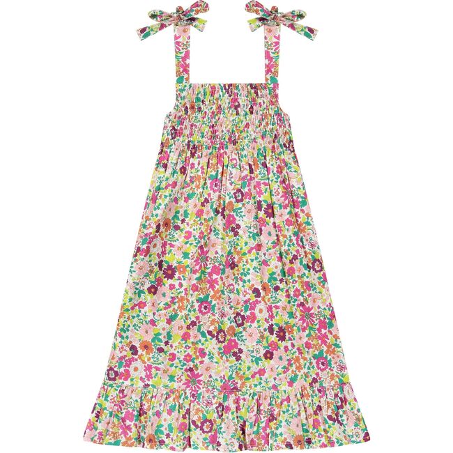 India Smocked Sundress, Fuchsia Floral - Dresses - 1