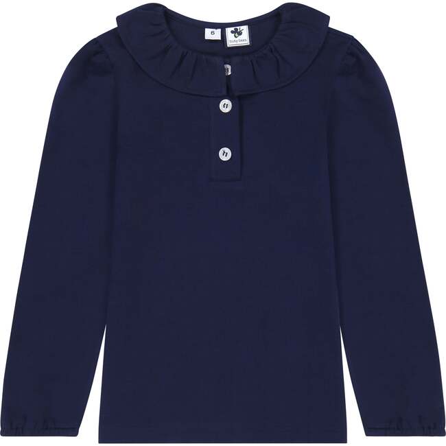 Eliza Long Sleeve Polo, Polo Navy - Polo Shirts - 1