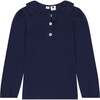 Eliza Long Sleeve Polo, Polo Navy - Polo Shirts - 1 - thumbnail