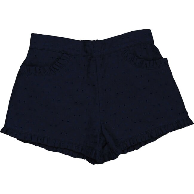 Phoebe Pocket Shorts, Navy Eyelet