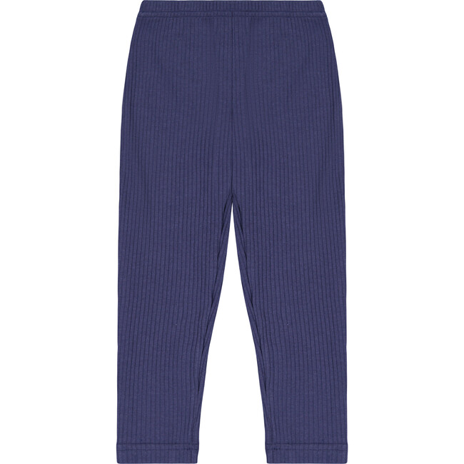 Ribbed Knit Leggings, Navy
