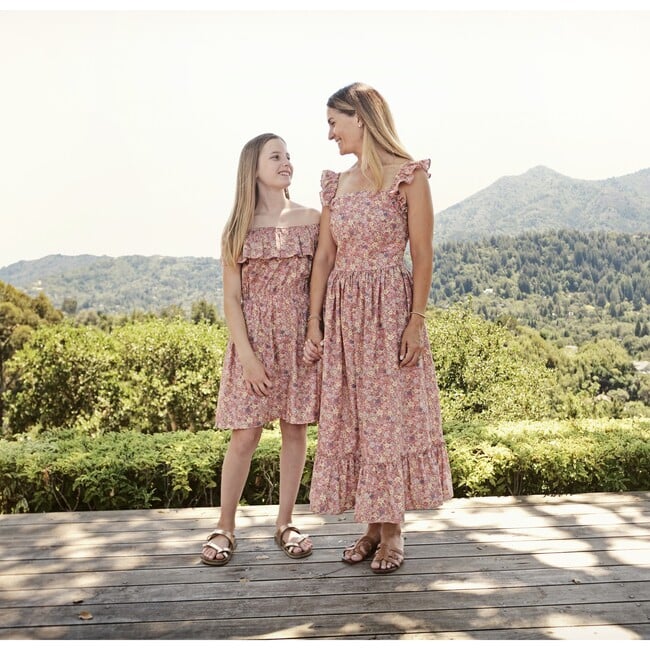 Queen B Jacqueline Women's Flutter Sleeve Maxi Dress, Summer Floral - Dresses - 3