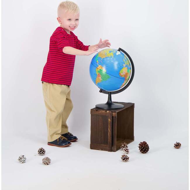 Henry Button Tee, Red Stripe Navy