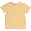 Henry Button Tee, Yellow Mini Stripes - T-Shirts - 1 - thumbnail