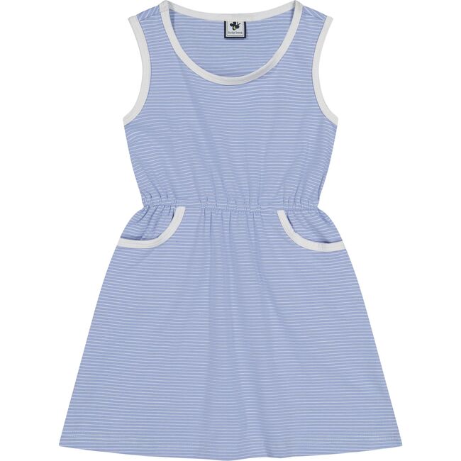 Ruby Pocket Dress, Cornflower Blue Mini Stripe