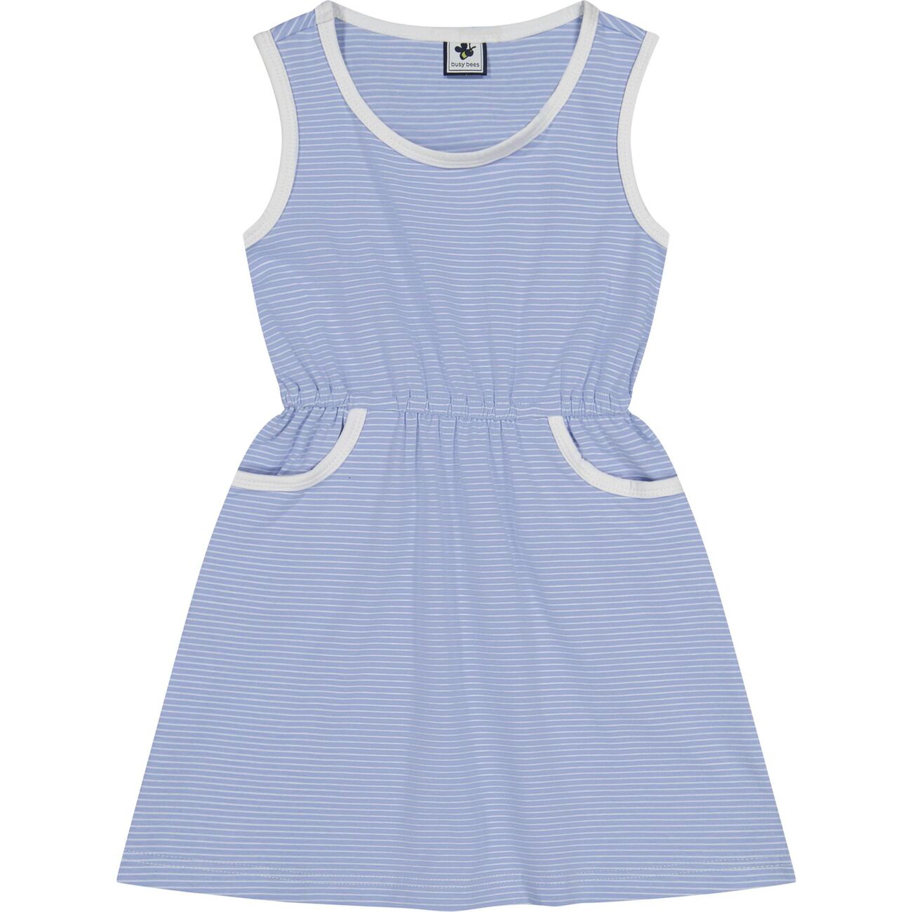 blue dress for baby girl Buzzin' Bees Smocked Dress, Blue – Stitchy Fish main image 0