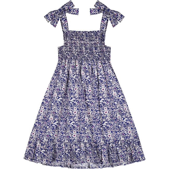 India Shoulder Tie Sundress, Navy Floral