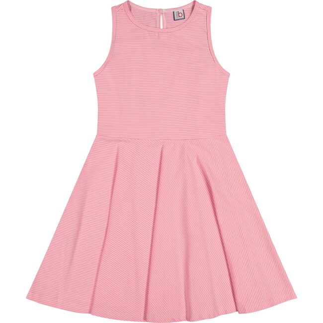 Genevieve Circle Skirt Dress, Pink Mini Stripe - Skirts - 1