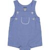 George Classic Romper, Blue Mini Check - Rompers - 1 - thumbnail