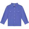 Reece Campshirt, Navy Blue Mini Check - Shirts - 1 - thumbnail