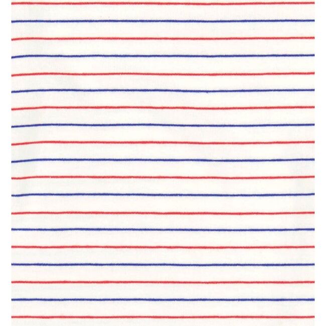 Colette Flutter Sleeve Top, Red White Blue Stripe