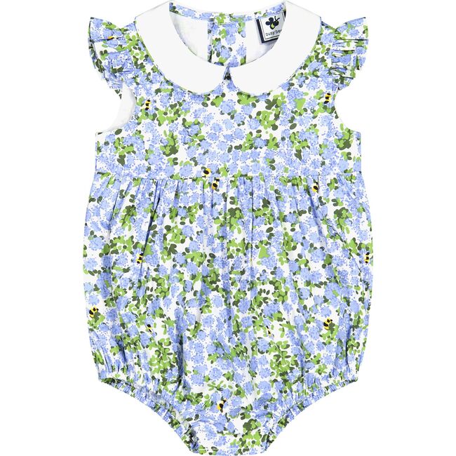 Phoebe Peter Pan Collar Bubble, Blue Hydrangea - Rompers - 1