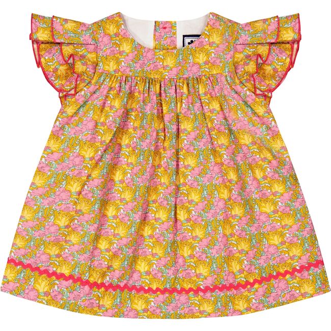 Maeve Ruffle Sleeve Baby Dress, Tropical Garden