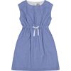 Izzy Drawstring Dress, Blue Mini Check - Dresses - 1 - thumbnail