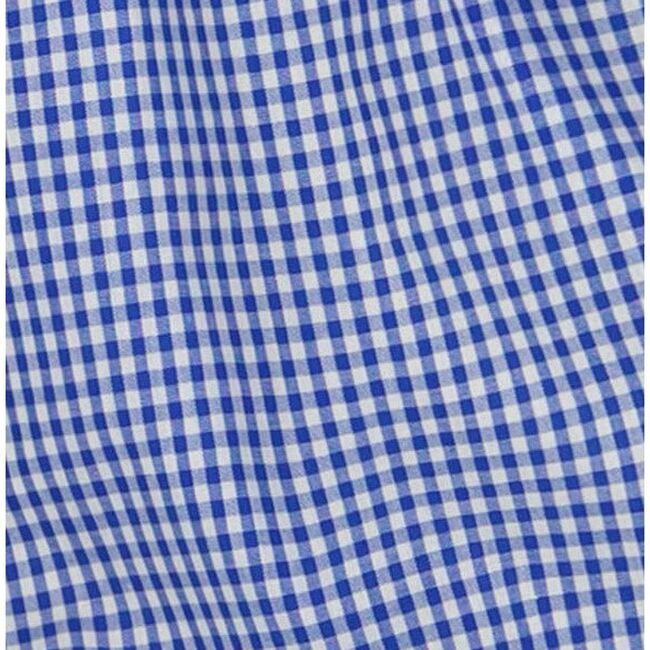 Molly Smocked Flutter Sleeve Top, Blue Mini Check