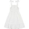 India Shoulder Tie Sundress, White Swiss Dot - Dresses - 1 - thumbnail