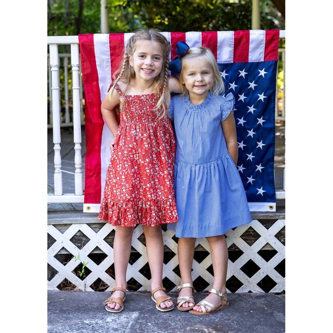India Shoulder Tie Sundress Red Floral, Navy Floral