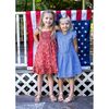 India Shoulder Tie Sundress Red Floral, Navy Floral - Dresses - 2 - thumbnail