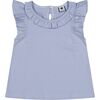 Colette Flutter Sleeve Top, Cornflower Blue Mini Stripe - T-Shirts - 1 - thumbnail