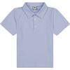 Boys Short Sleeve Polo Cornflower, Blue Mini Stripe - Polo Shirts - 1 - thumbnail
