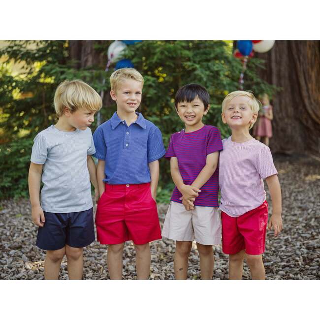 Henry Boys Button Shoulder Tee, Stripes - T-Shirts - 4