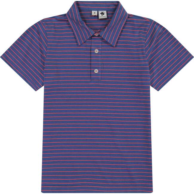 Boys Short Sleeve Polo Navy Mini, Stripes
