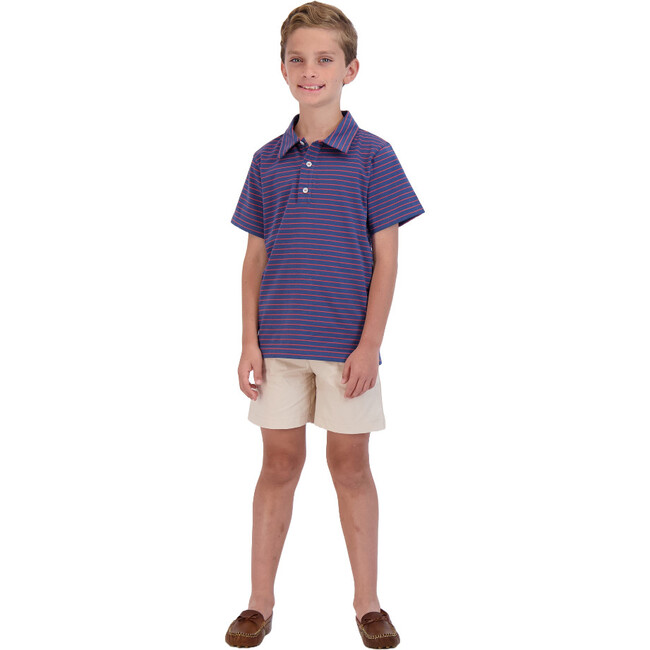 Boys Short Sleeve Polo Navy Mini, Stripes