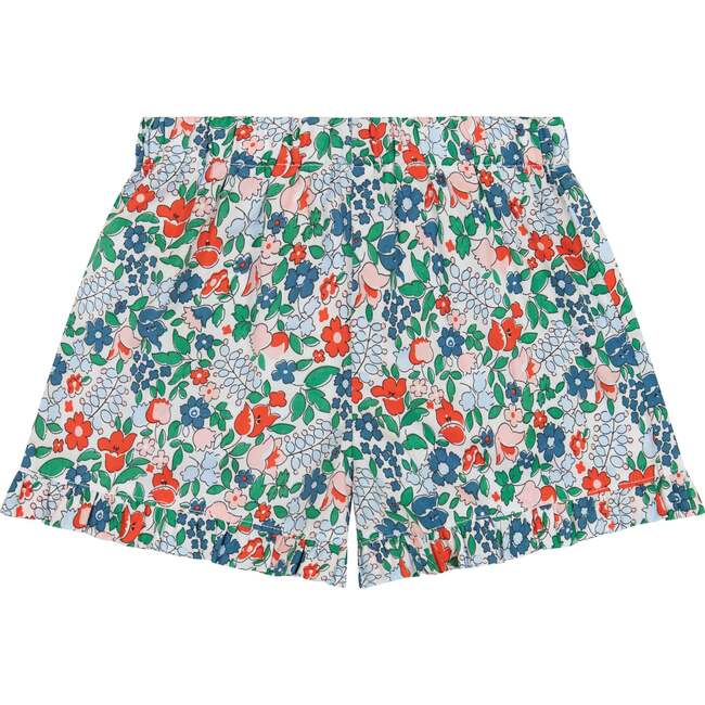Lee Lee Ruffle Shorts, Green Floral - Shorts - 1
