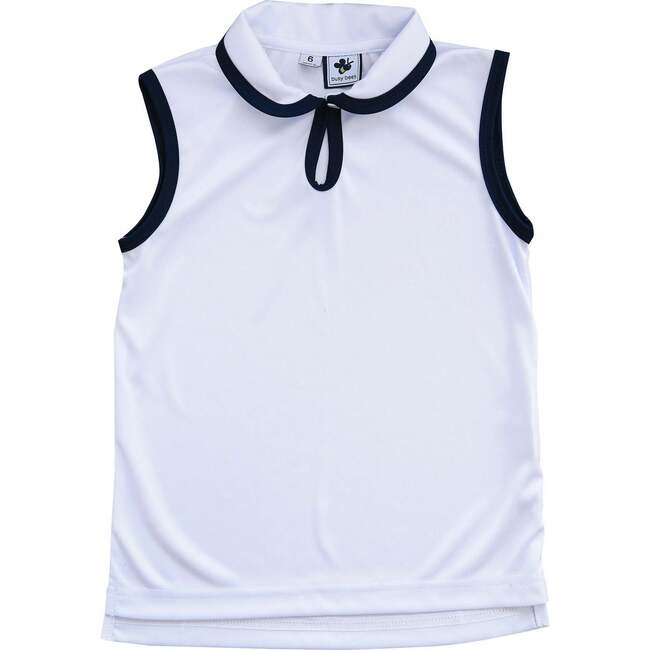 Serena Sleeveless Performance Polo, White Pink Dri-Fit - Tank Tops - 1