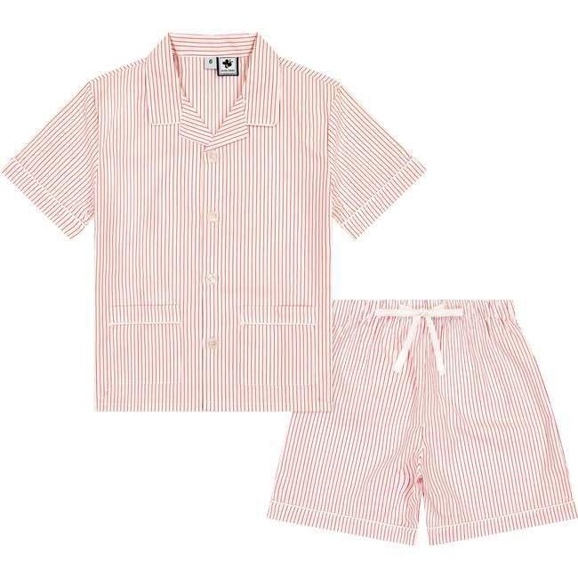 Tucker 2-Piece Short Sleeve Lounge Set, Red Stripe