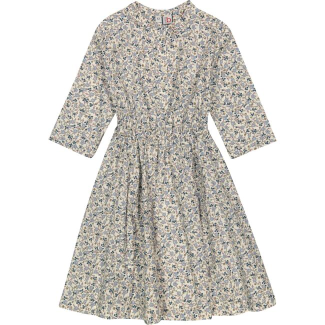 Gabriela Circle Floral Print Elastic Waist Skirt Dress, Cream