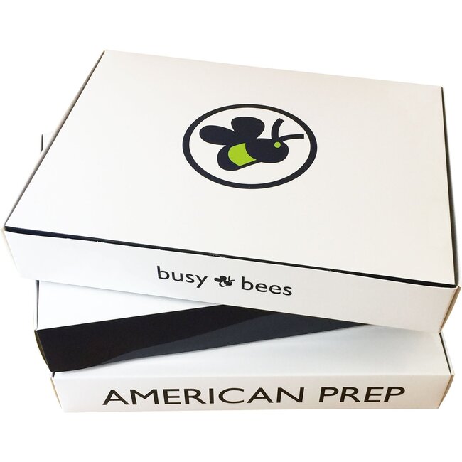 Busy Bees Long Sleeve Polo, Mini Red Navy Stripe