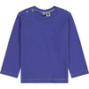 Henry Striped Button Shoulder Long Sleeve Tee, Royal Blue - T-Shirts - 2