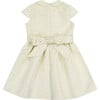 Anna Peter Pan Collar Cap Sleeve Dress, Gold Damask - Dresses - 2 - thumbnail