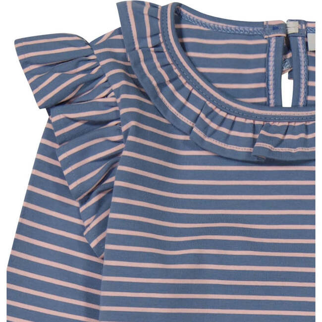 Luna Girls Striped Ruffle Dress, Blue And Pink - Dresses - 2