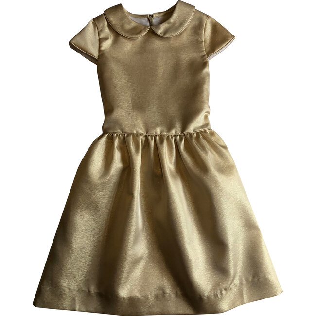 Anna Peter Pan Collar Dress, Gold - Busy Bees Dresses | Maisonette