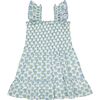 Mini Paloma Girl's Dress Aqua Floral Block Print - Dresses - 1 - thumbnail