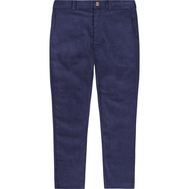 Alex Flat Front Pant, Navy Corduroy - Pants - 1