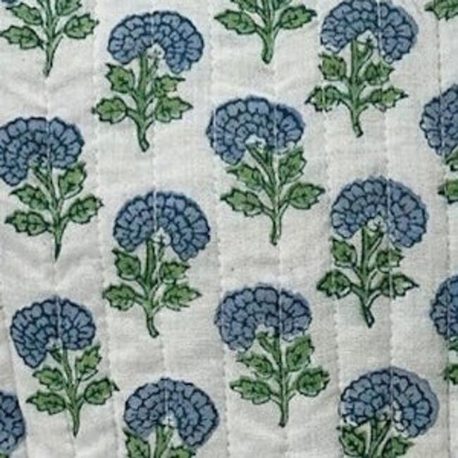 Mini Paloma Girl's Dress Aqua Floral Block Print